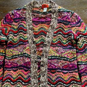Missoni Multicolored Cardigan with hook and eye closures